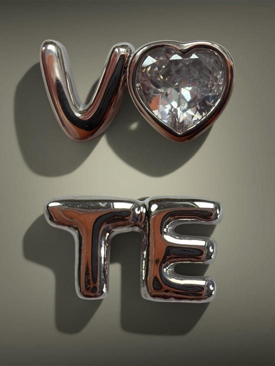 kate spade Jewelry - Kate Spade New York "Have Your Say" stud earrings silver "VOTE" cubic zirconia